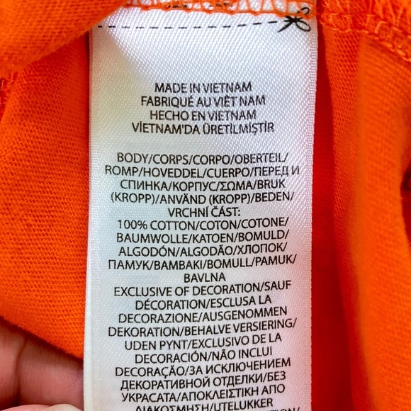 Polo Ralph Lauren Paint Splatter LOGO Spell Out Orange Classic Fit Tee (Size L) - Picture 9 of 10